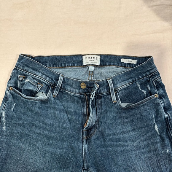 Frame Denim - Le Garcon Slim Raw Hem Blue Jeans Sz 26 - Picture 4 of 4